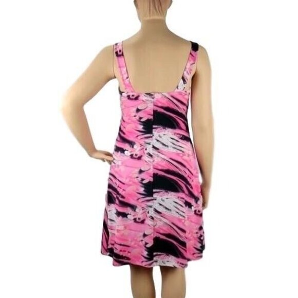 Dana Point Womens Sleeveless V-Neck Dress Size XL Pink Black - Picture 5 of 11